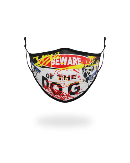 SPRAYGROUND® FASHION MASK ADULT BEWARE OF THE DOG FORM-FITTING FACE MASK
