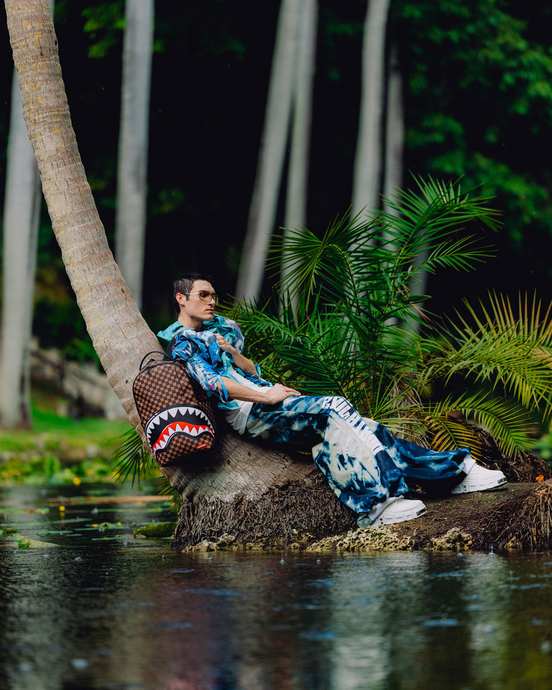 SPRAYGROUNDÂ® BACKPACK SHARKS IN PARIS WTF BUBBLE BROWN CHECK BACKPACK