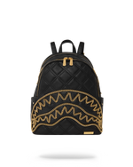 SPRAYGROUND® BACKPACK NOIR QUILT GOLD CHAIN SHARK SAVAGE BACKPACK