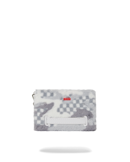 SPRAYGROUND® POUCHETTE WHITE 3AM FURR CROSSOVER CLUTCH
