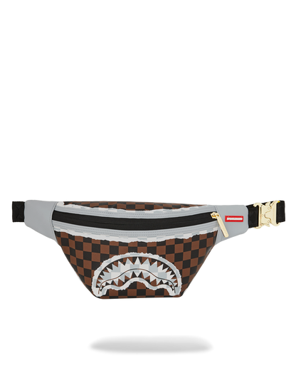 SPRAYGROUND® CROSSBODY CREAM AND BROWN TEAR CHECK SAVVY CROSSBODY