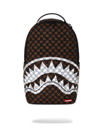 SPRAYGROUND® BACKPACK BROWN AND CREAM DRIP CHECK SHARK BACKPACK
