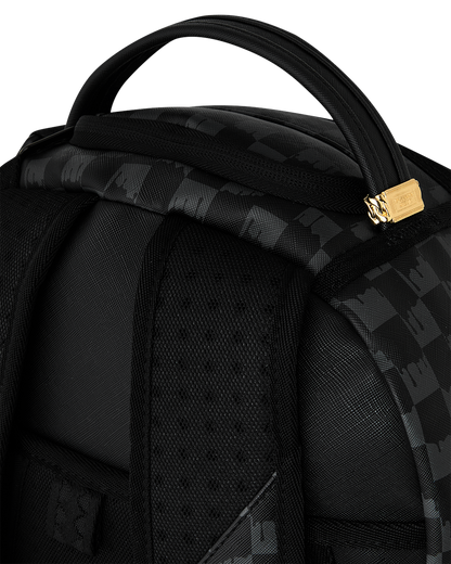 SPRAYGROUND® BACKPACK BLACK AND WHITE DRIP CHECK SHARK BACKPACK