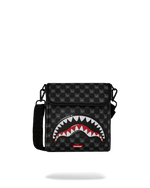 SPRAYGROUND® SLING SHARKS IN PARIS WTF BUBBLY BLACK CHECK MESSENGER SLING