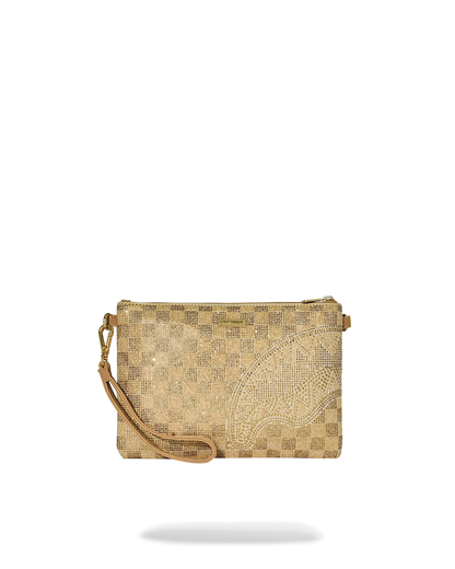 SPRAYGROUND® POUCHETTE 2 TONE GOLD TRINITY CROSSOVER CLUTCH