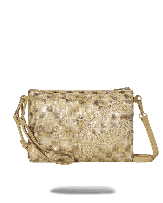 SPRAYGROUND® POUCHETTE 2 TONE GOLD TRINITY CROSSOVER CLUTCH