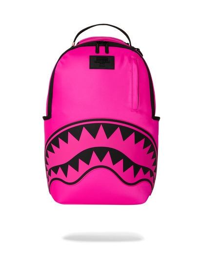 SPRAYGROUND® BACKPACK SHARK CENTRAL WHITE STENCIL SHARK PINK NYLON BACKPACK
