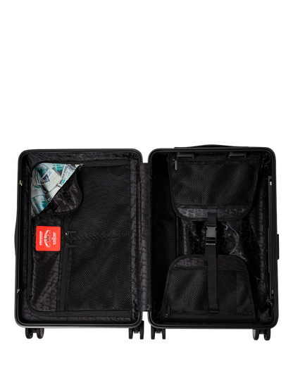 SPRAYGROUND® LUGGAGE SHARKS IN PARIS WTF BUBBLY BLACK CHECK FULL-SIZE LUGGAGE