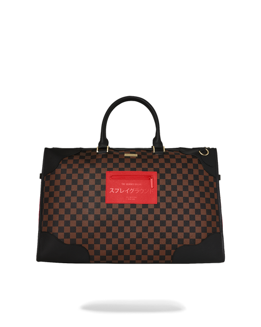 SPRAYGROUND® DUFFLE RED REDEMPTION PYRAMID DUFFLE