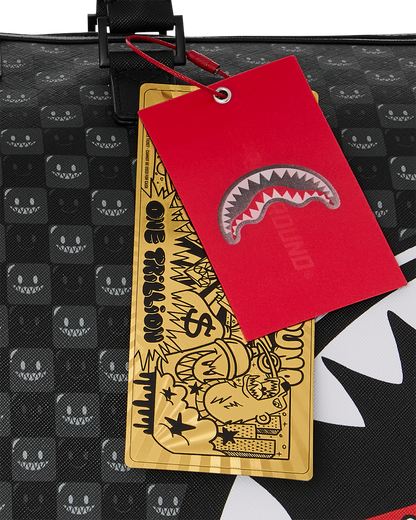 SPRAYGROUND® DUFFLE SHARKS IN PARIS WTF BUBBLY BLACK CHECK DUFFLE