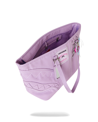 SPRAYGROUND® TOTE PURPLE CANVAS STITCH TOTE