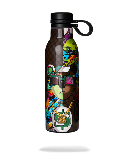 SPRAYGROUND® WATER BOTTLE MONEYBEAR SPLIT CHECK WATER BOTTLE
