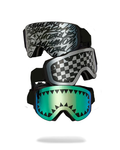 SPRAYGROUND® APPAREL GRAFFITI SKI GOGGLES SET (3 INTERCHANGEABLE LENSES)