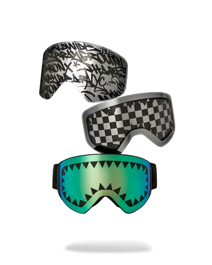 SPRAYGROUND® APPAREL GRAFFITI SKI GOGGLES SET (3 INTERCHANGEABLE LENSES)