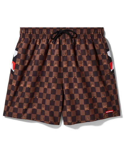 SPRAYGROUND® SWIM PEEKING CHARACTER CHECK SWIM SHORTS