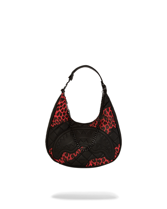 SPRAYGROUND® HANDBAG RED LEOPARD PUFFER VICE SHOULDER BAG