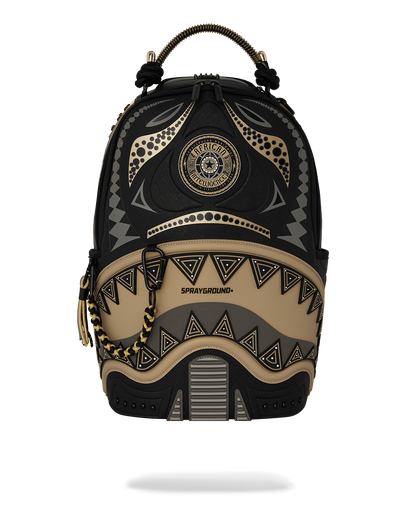 SPRAYGROUND® BACKPACK A.I. AFRICAN INTELLIGENCE SHARKS OF THE GOLD OCEAN BACKPACK - SANDFLOWER COLLAB