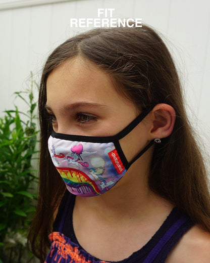 SPRAYGROUND® FASHION MASK KIDS FORM FITTING MASK: ASTRO BUBBLE